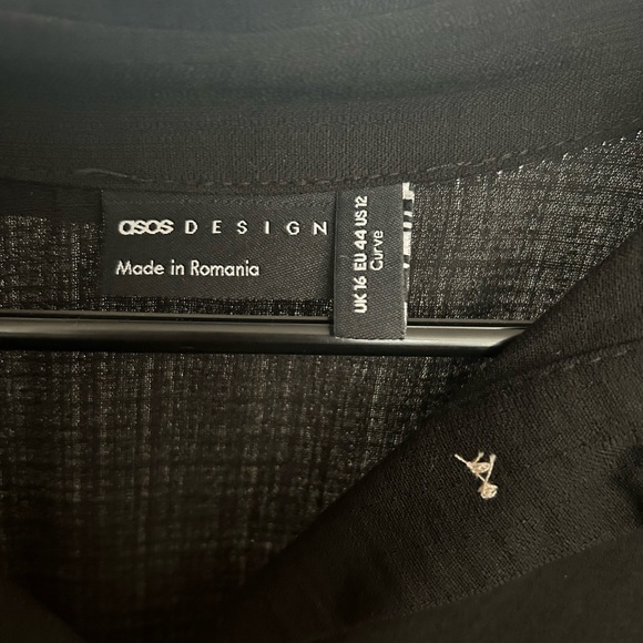 ASOS DESIGN Button through elastic waist midi shirt dress black - Picture 4 of 4